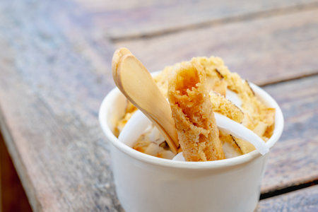 Coconut ice cream in Bali, Indonesiaの写真素材