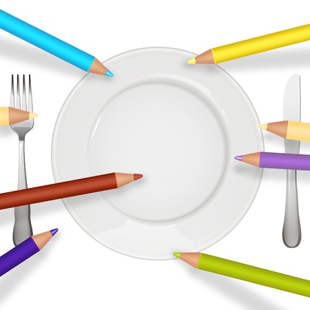 Empty plate to place your conceptのイラスト素材