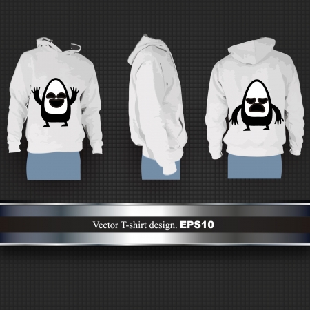 Empty sweat t shirt with funny cartoonsのイラスト素材