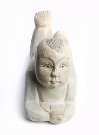 boy wooden figureの写真素材