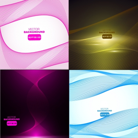 group of waves backgroundsのイラスト素材