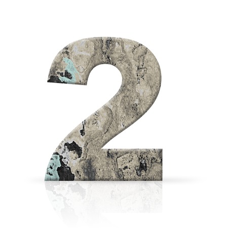 two number grunge wall