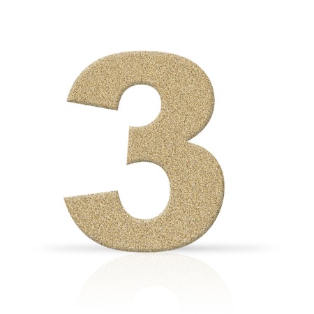 three number sand textureの写真素材