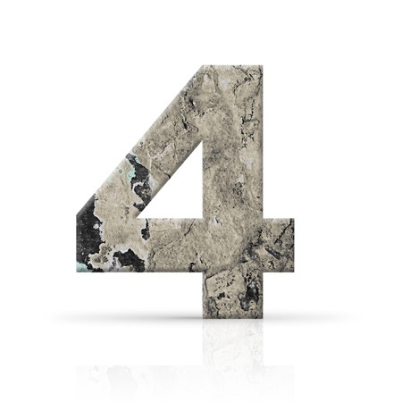 four number grunge wall textureの写真素材