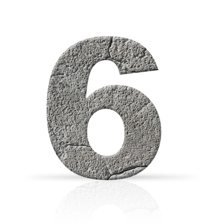 six  number cracked cement textureの写真素材