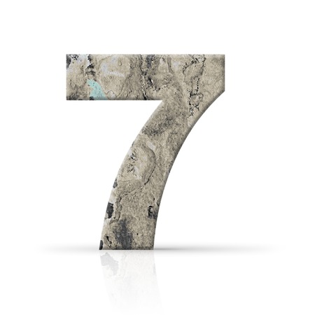 seven grunge wall texture numberの写真素材