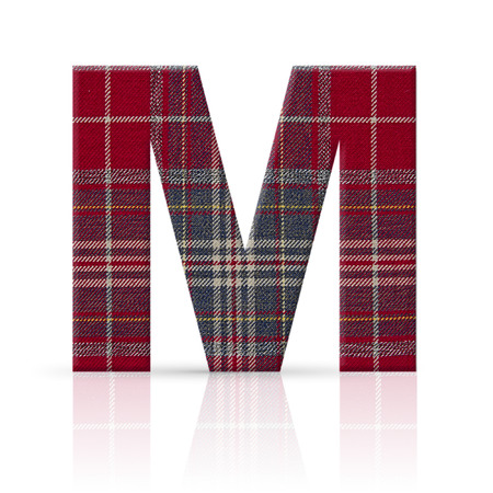 m letter plaid fabric textureの写真素材