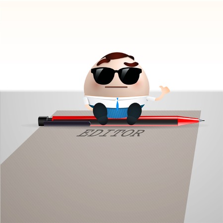 businessman on piece of paperのイラスト素材