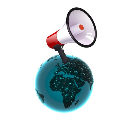 world and a megaphoneのイラスト素材