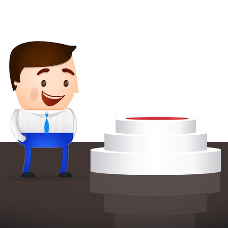 businessman cartoon on empty podium backgroundのイラスト素材