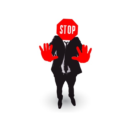businessman cartoon. stop gestureのイラスト素材