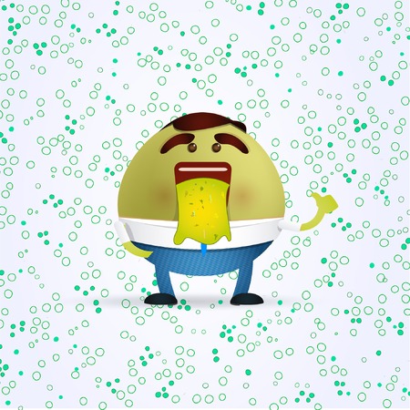 businessman cartoon vomit conceptのイラスト素材