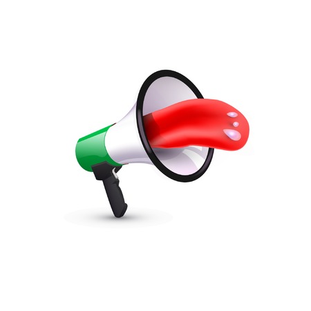 megaphone with a tongueのイラスト素材