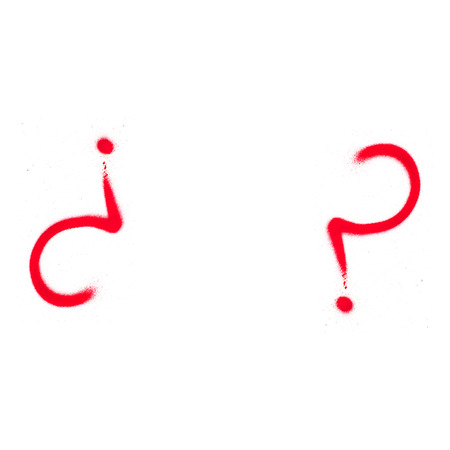 question marks spray paintの写真素材