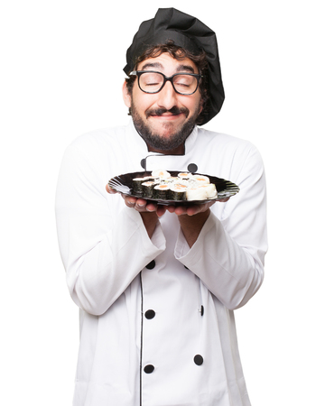 happy cook man proud poseの写真素材