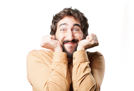 crazy man.funny expressionの写真素材