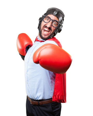 crazy hero angry expressionの写真素材