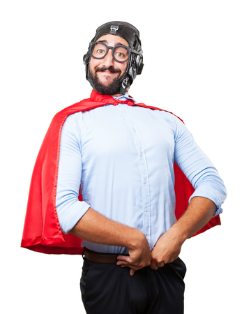 crazy hero happy expressionの写真素材