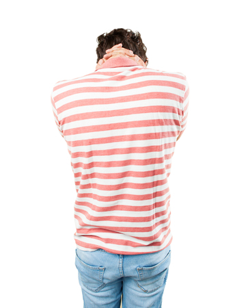 young crazy man worriedの写真素材