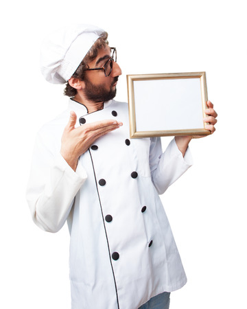 crazy chef happy expressionの写真素材