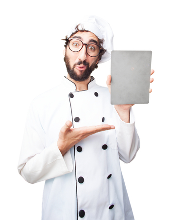 crazy chef surprised expressionの写真素材