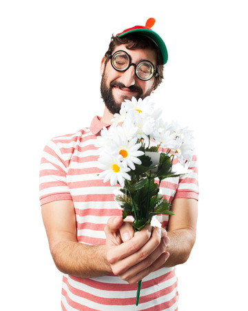 fool crazy man. happy expressionの写真素材