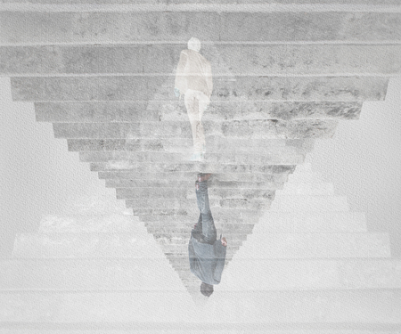 man facing to a challengeの写真素材