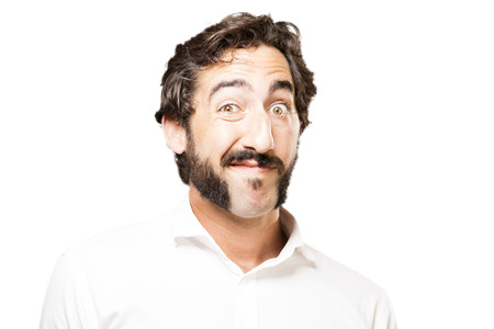 young cool man confusedの写真素材