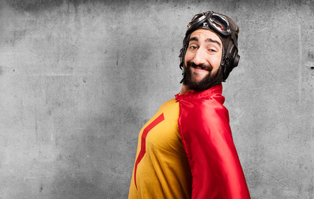 crazy super hero proud poseの写真素材