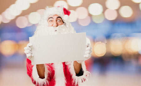 santa claus with placardの写真素材