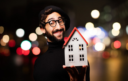 young french artist with a houseの写真素材