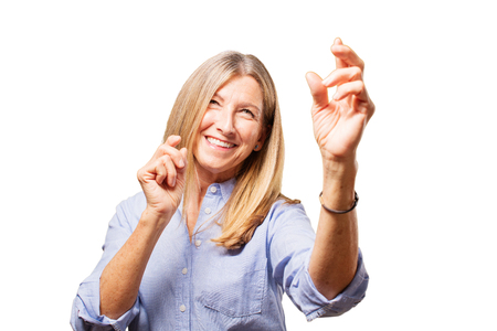 senior beautiful woman dancingの写真素材