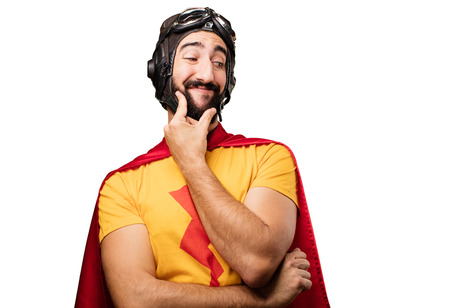 crazy super hero thinkingの写真素材