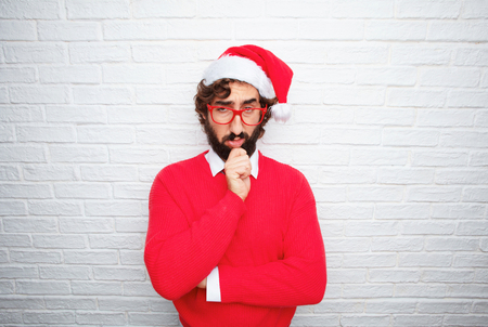 young man gesturing .christmas conceptの写真素材