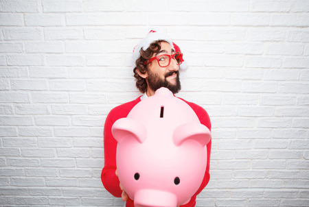 young man gesturing .christmas conceptの写真素材