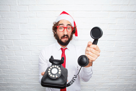 young man gesturing .christmas conceptの写真素材