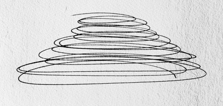 black ink shape on watercolor paper textureの写真素材