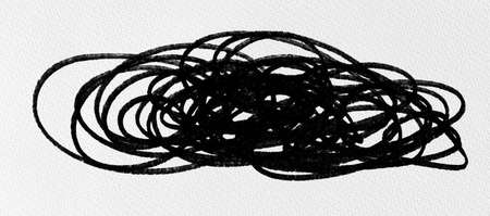 black ink shape on watercolor paper texture