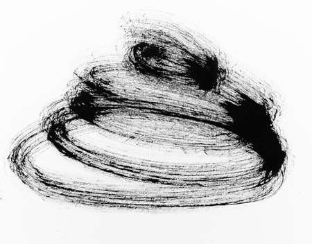 black ink shape on watercolor paper textureの写真素材