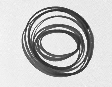 black ink shape on watercolor paper texture