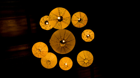 Group of Chinese Gold Lanternの写真素材
