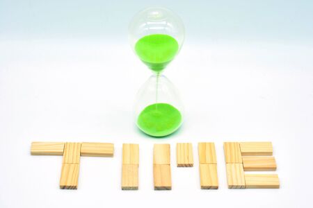 Hourglass measuring timeの写真素材
