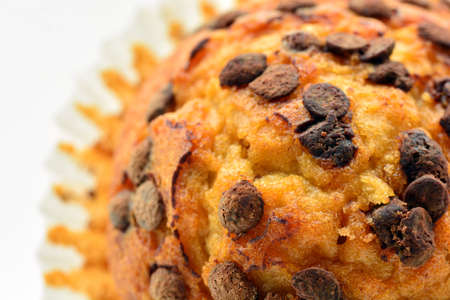 Detail of fluffy cupcakes with chocolate chipsの写真素材