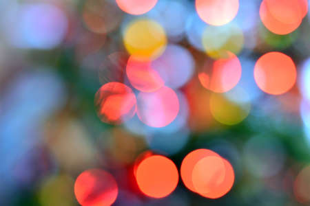 Abstract background of defocused Christmas colored lights