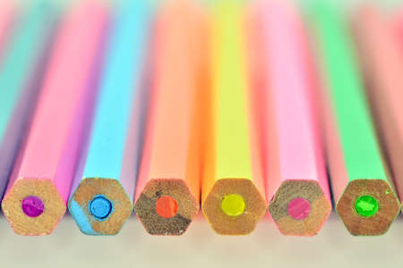 Detail of the back of some colored pencils