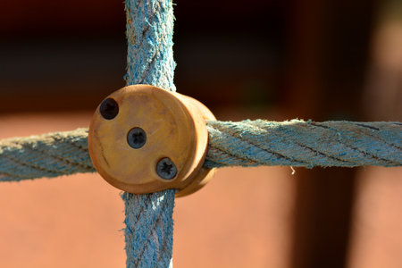 Detail of the union of some ropes with screws