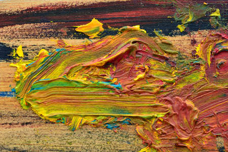 Detail of the colors of an oil painting paletteの写真素材