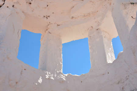 Traditional chimneys of the cave houses of the Guadix region in Granada, Spain