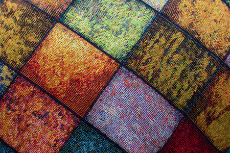 Detail of the fabric of a checkered cushionの写真素材