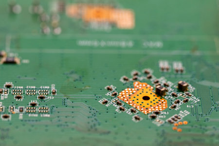 Detail of the printed circuit of an electronic board of a computerの写真素材